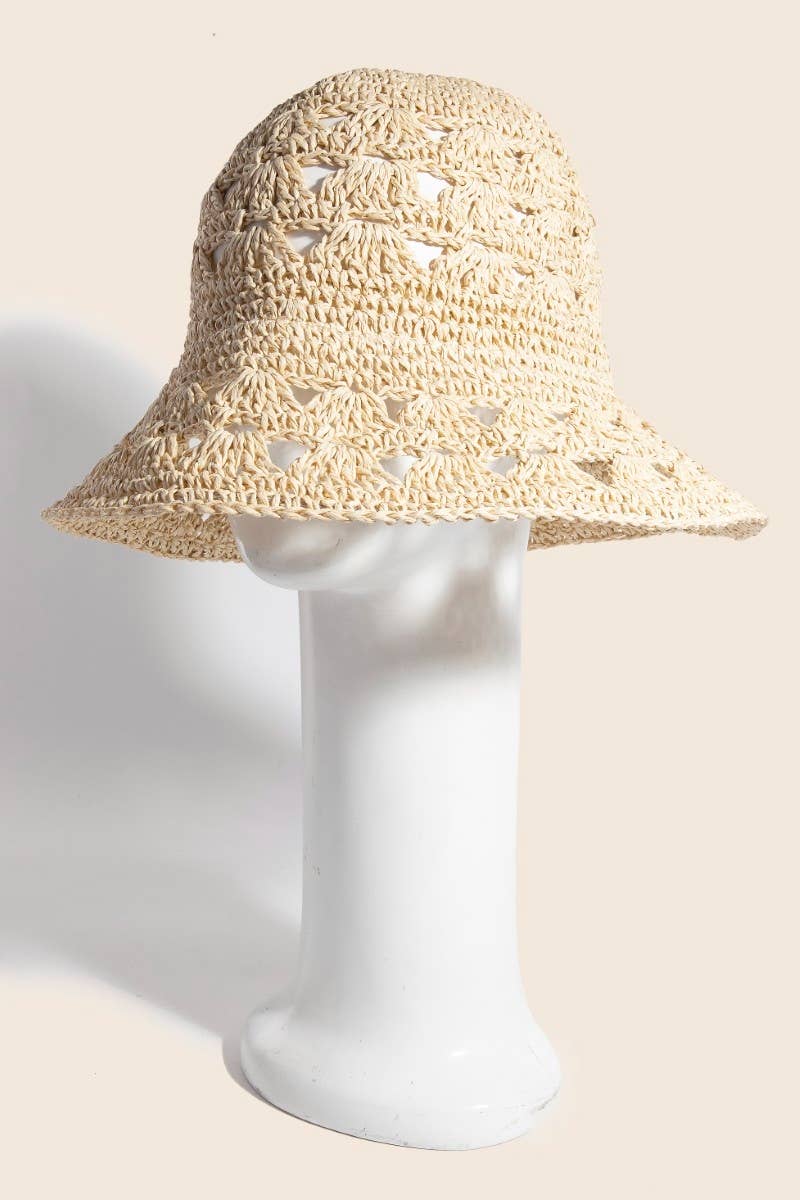 Vented Straw Braided Bucket Hat