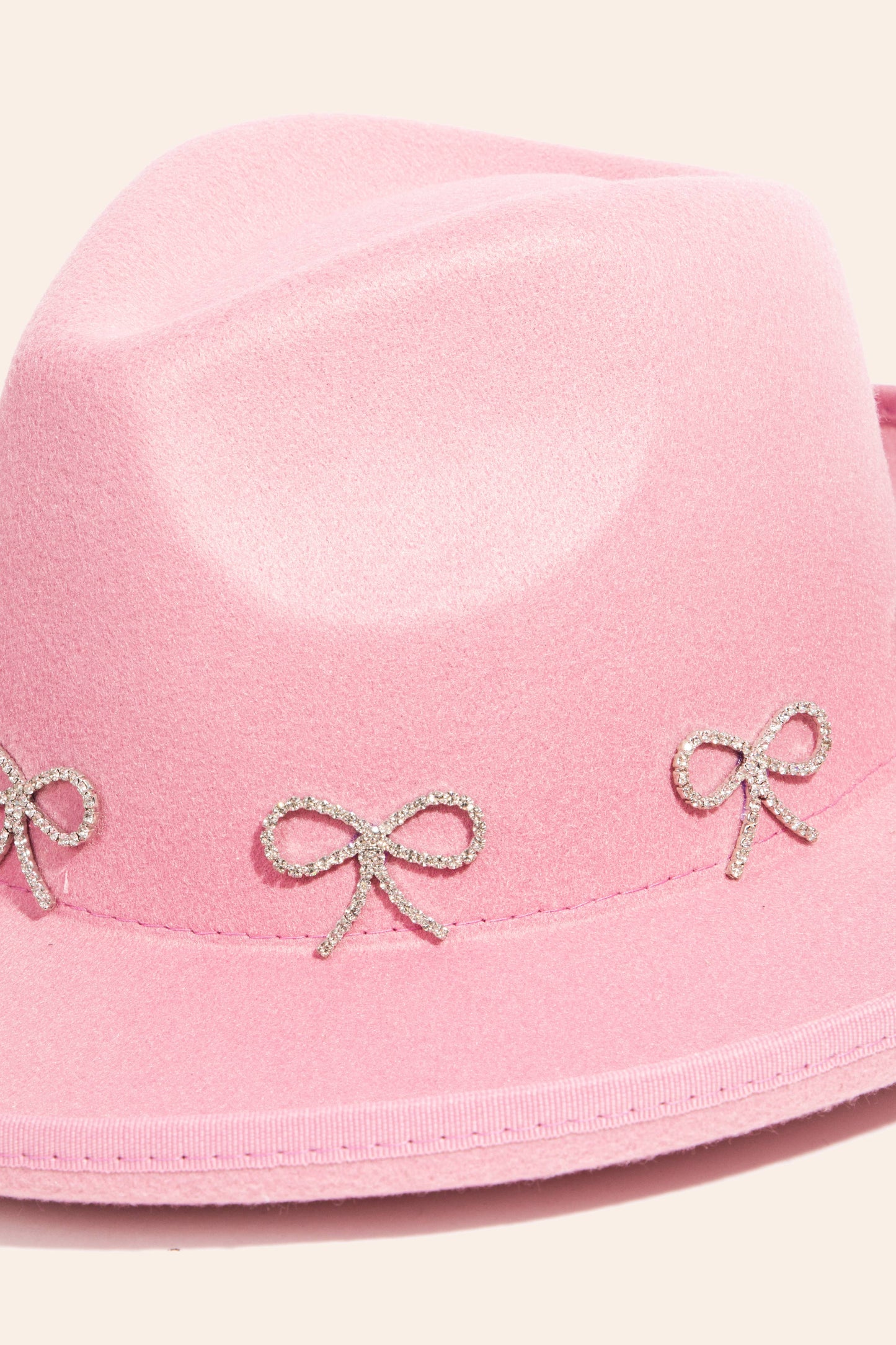 Rhinestone Ribbon Bow Charms Fedora Hat