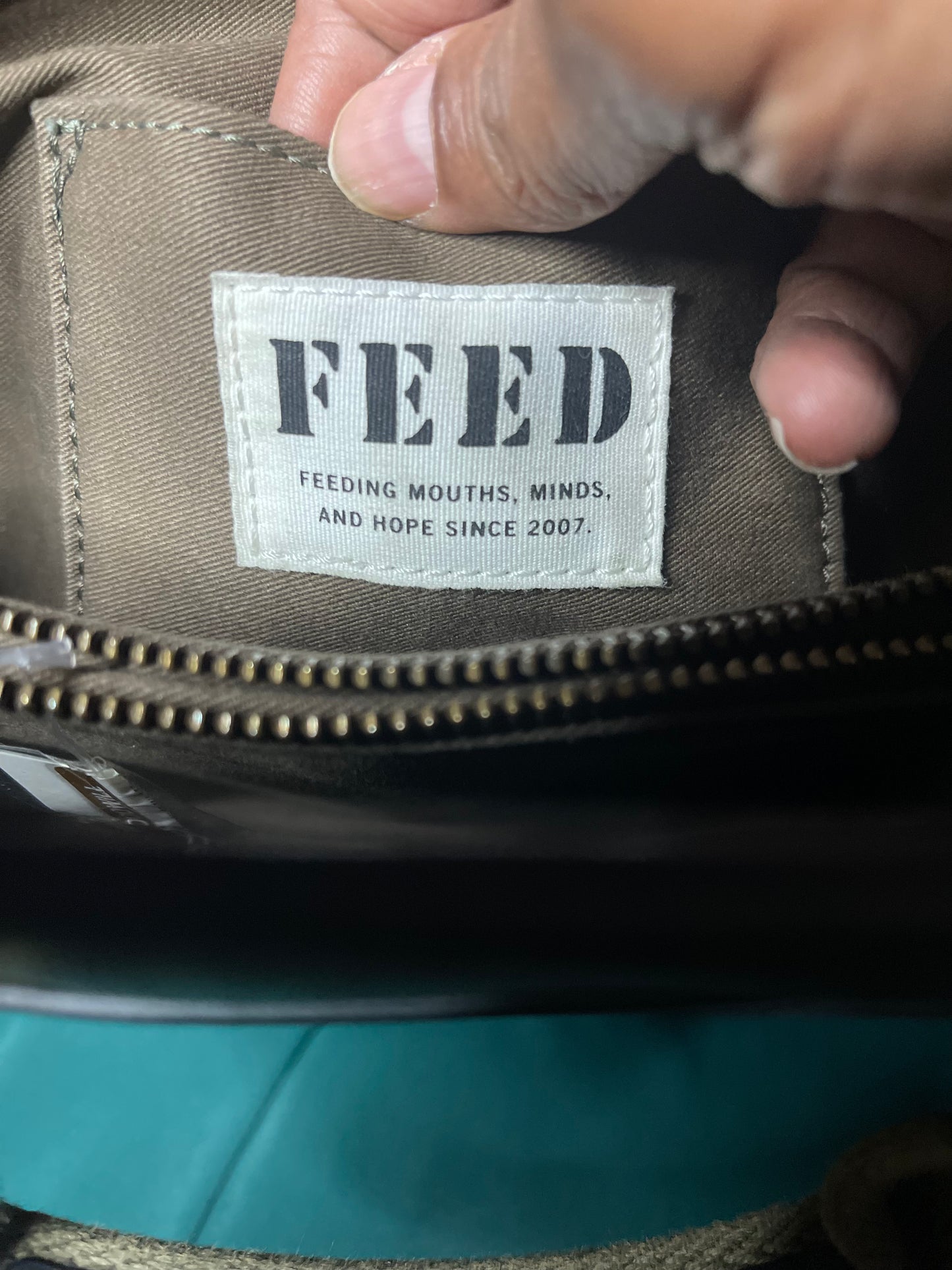 Black Crossbody with Green Strap