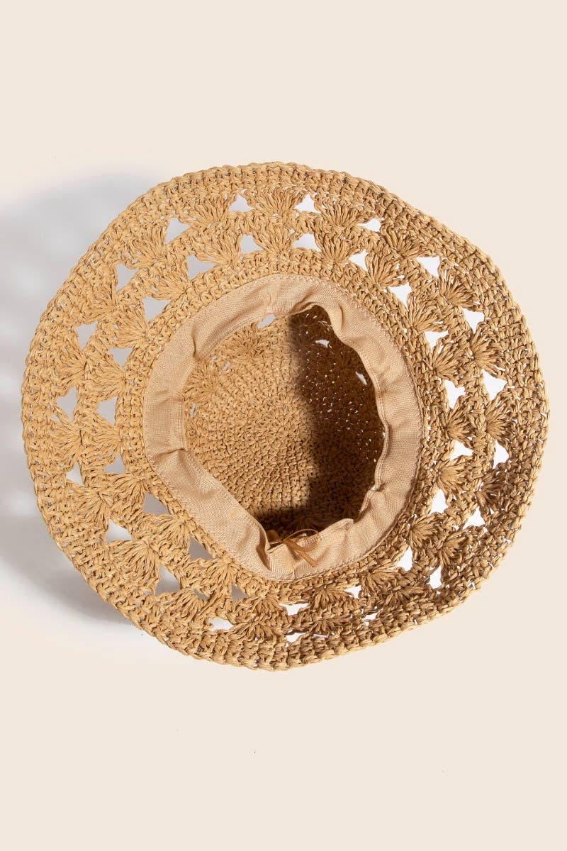 Vented Straw Braided Bucket Hat